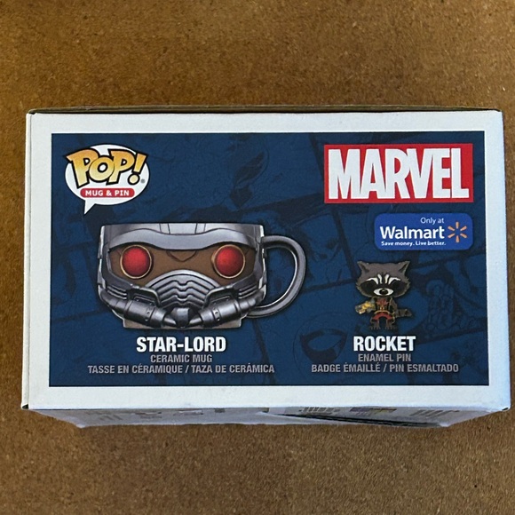 🆕 FUNKO POP! Mug & Pin Set ~ Marvel ~ Star-Lord & Rocket - Picture 5 of 13